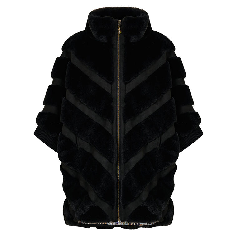 Faux Fur Short Sleeve Slouch Jacket image number null