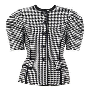 Lucia Houndstooth Puff Sleeve Top