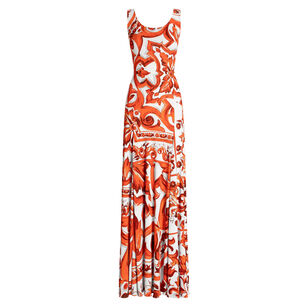 Majolica-Print Maxi Dress