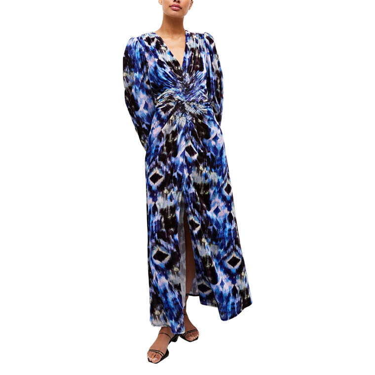 Elsabeth Printed Velvet Maxi Dress image number null