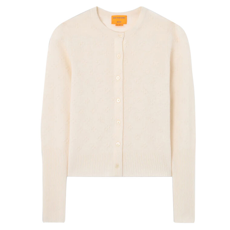 Compass Jane Long Sleeve Popcorn Stitch Cashmere Cardigan image number null