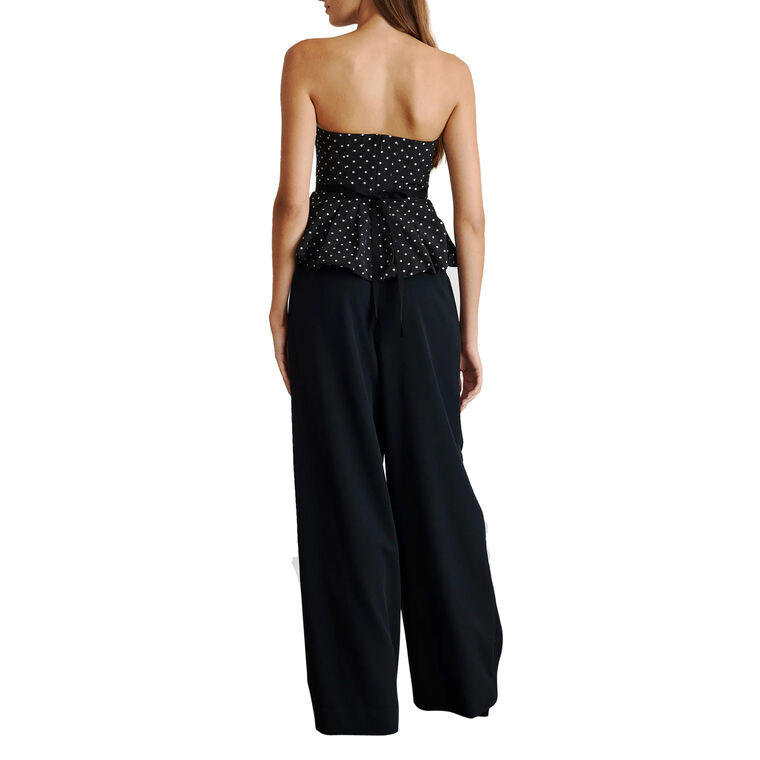 Farah Strapless Polka Dot Peplum Top image number null