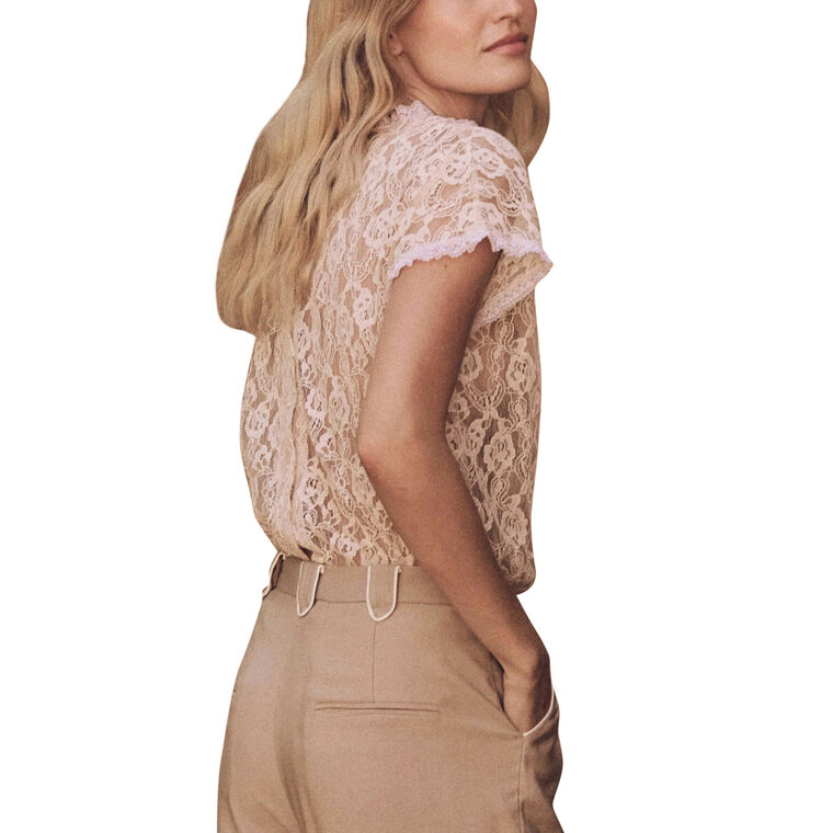 The Ballad Short Sleeve Lace Top image number null