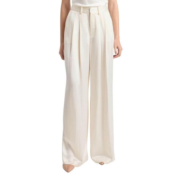 Georgia Satin Stripe Marne Wide-Leg Pant image number null