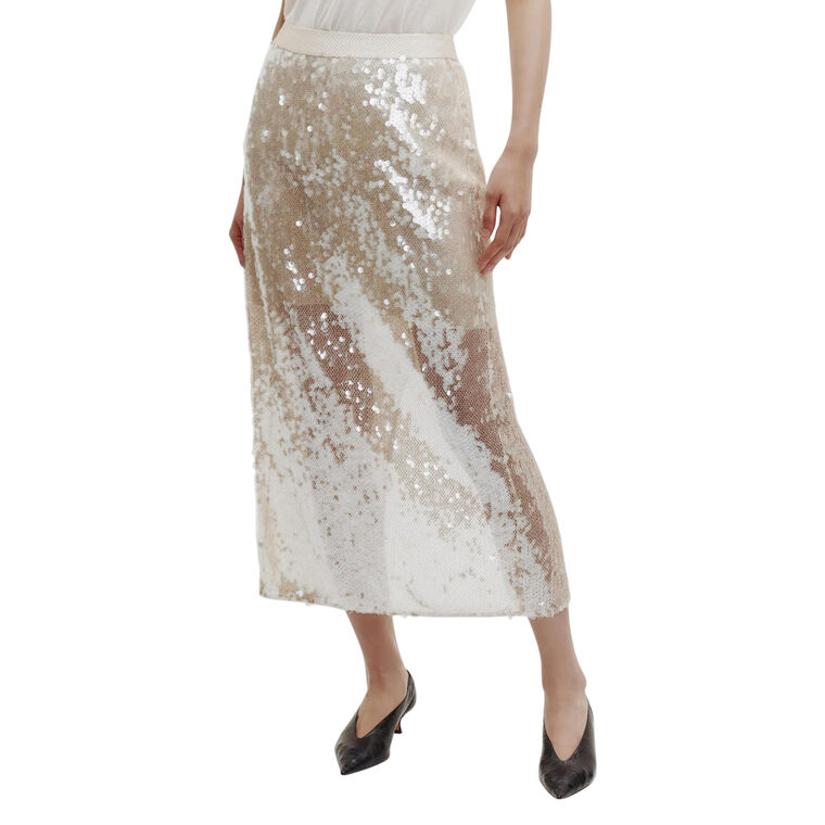 Sylkie Mesh Sequin Midi Skirt image number null