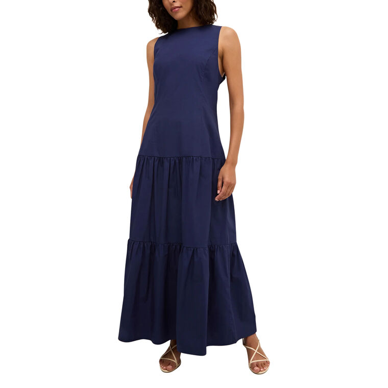 Zelda Sleeveless Cotton Poplin Maxi Dress image number null