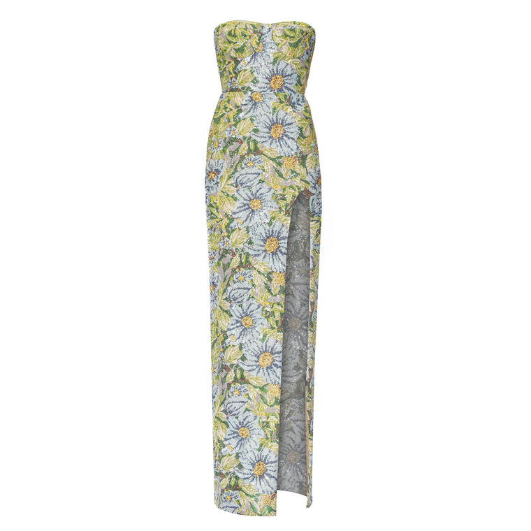 Veronica Srapless Paillette Maxi Dress With Slit image number null