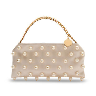 Mini Falabella Pearly Bead Embellished Satin Evening Bag