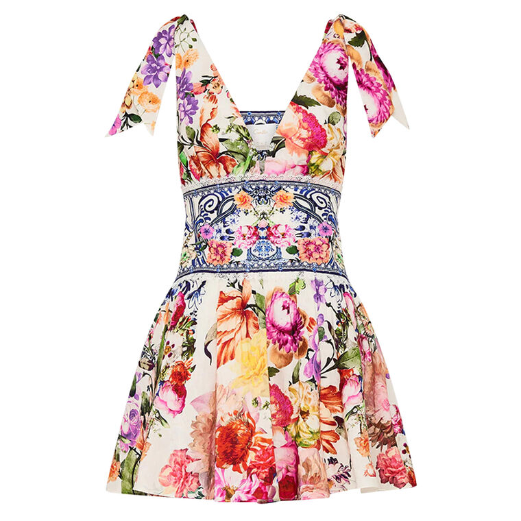 Tie Shoulder Short Dress image number null