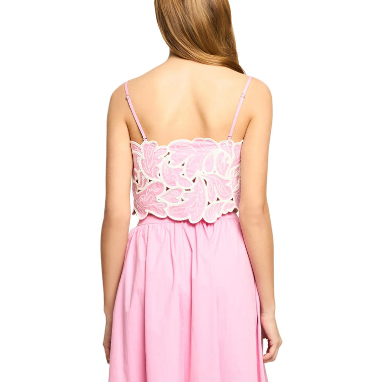 Sleeveless Paisley Bloom Embroidered Caterina Crop Top image number null