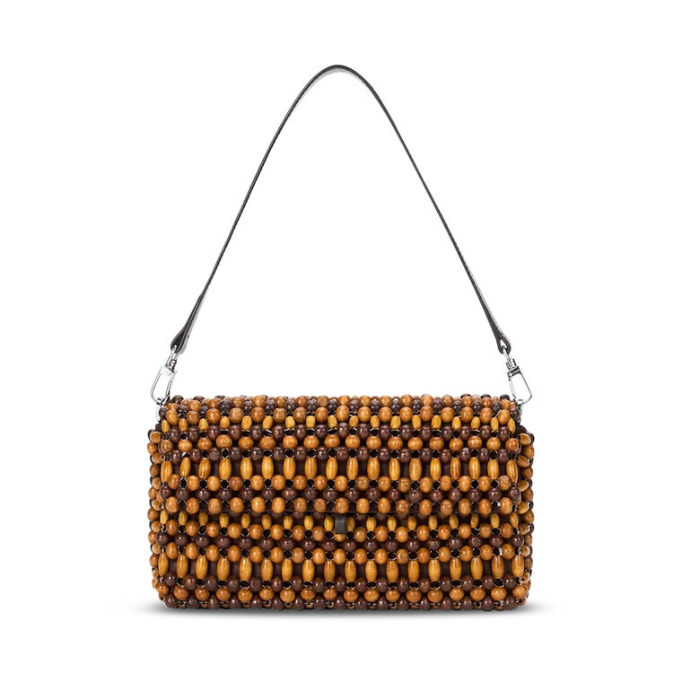 Timmy Wood-Beaded Convertible Shoulder Bag image number null