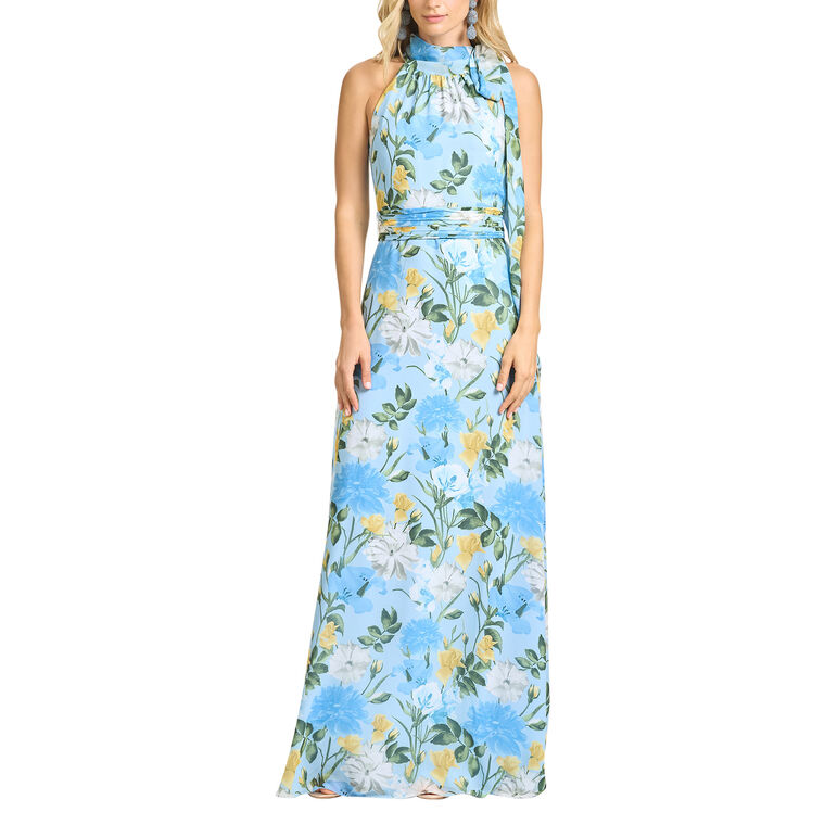 Diana Sleeveless Tie-Neck Maxi Dress image number null