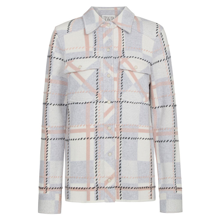 Ranchers Plaid Long Sleeve Collared Cashmere Cardigan image number null