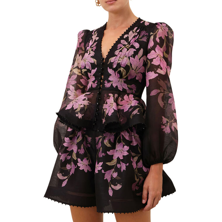 Dawning V-Neck Long Sleeve Beaded Blouse image number null