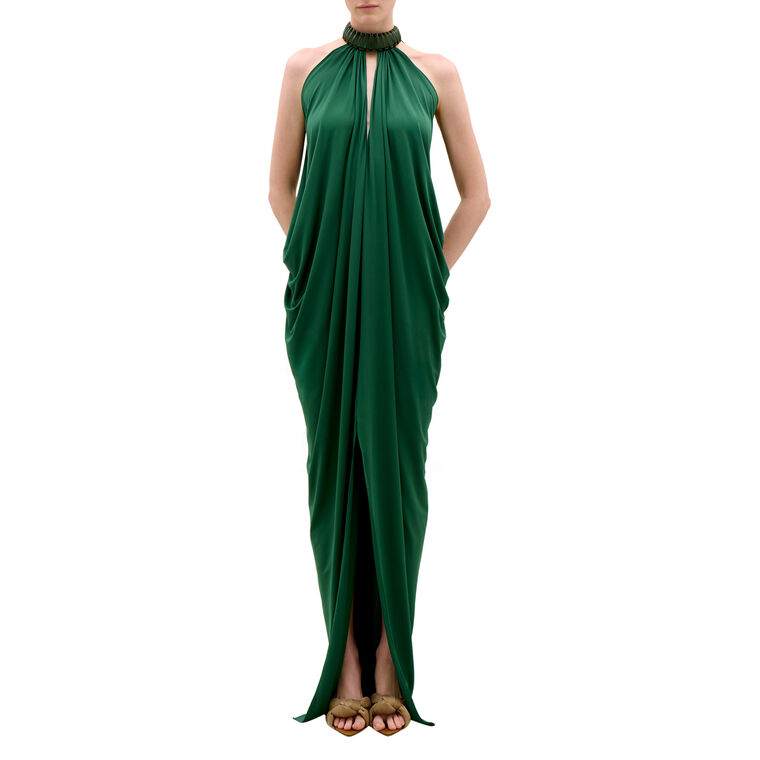 Niagara Halterneck Gathered Maxi Dress image number null