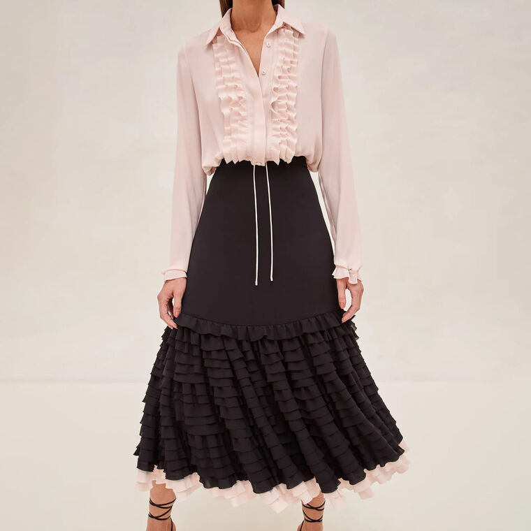 Dozza Ruffle Midi Skirt image number null