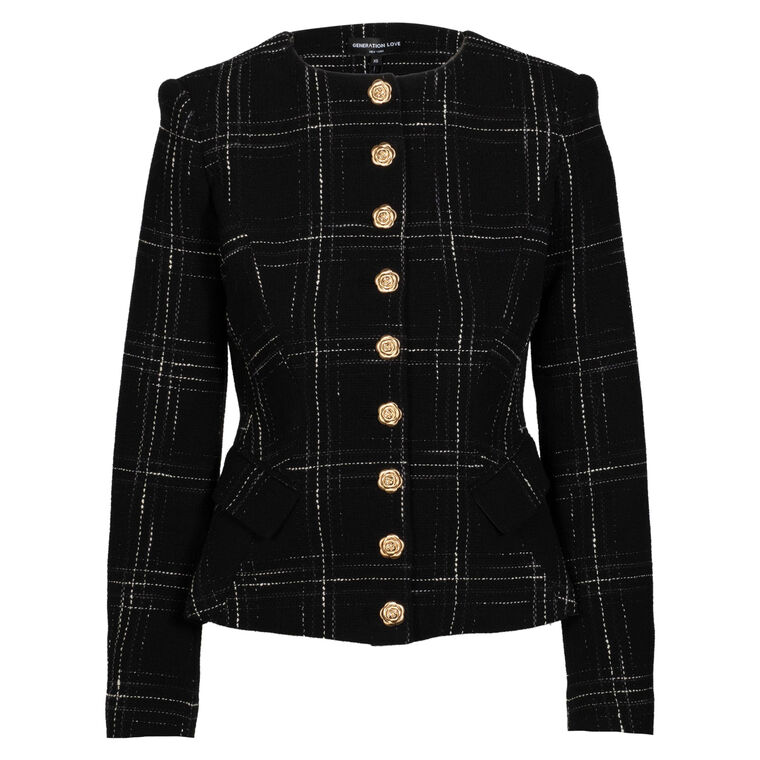 Ophelia Windowpane Tweed Jacket image number null