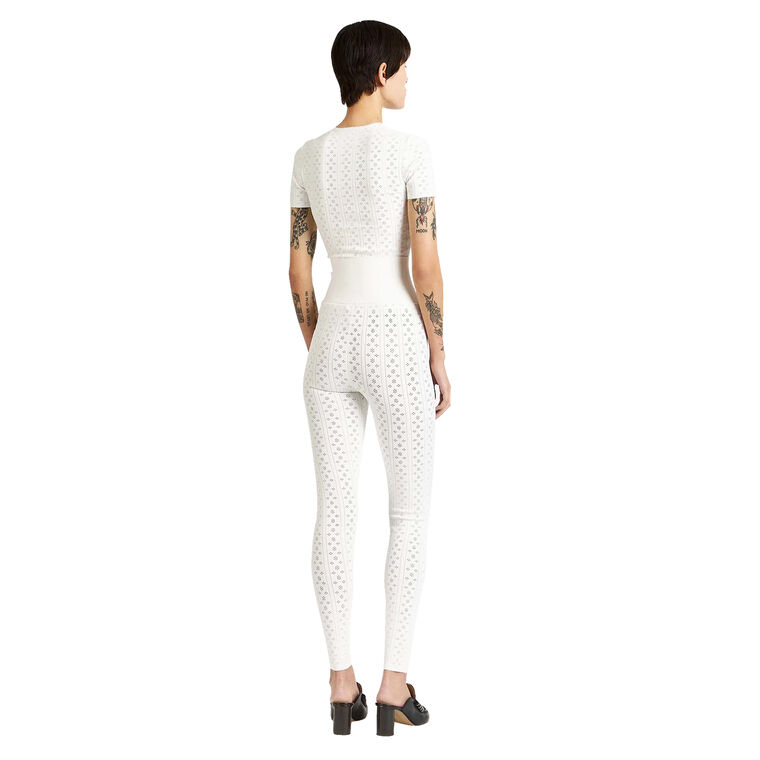 Short Sleeve Knitted Pointelle Tee image number null