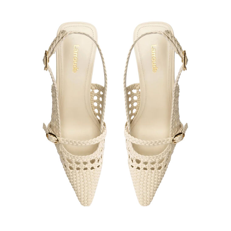 Ines Macrame Mid Heel Sling-Back Pump image number null