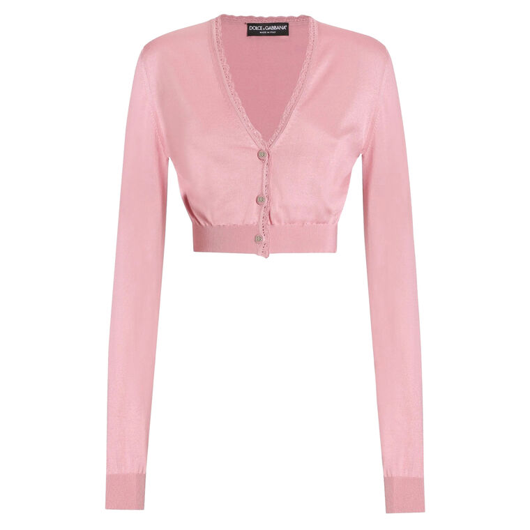 V-Neck Cropped Cardigan image number null