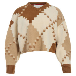 The Ava Long Sleeve Jacquard Argyle Sweater