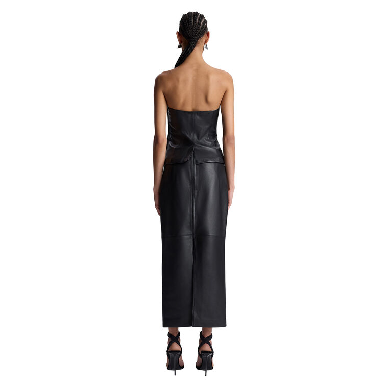 Marta Leather Midi Skirt image number null
