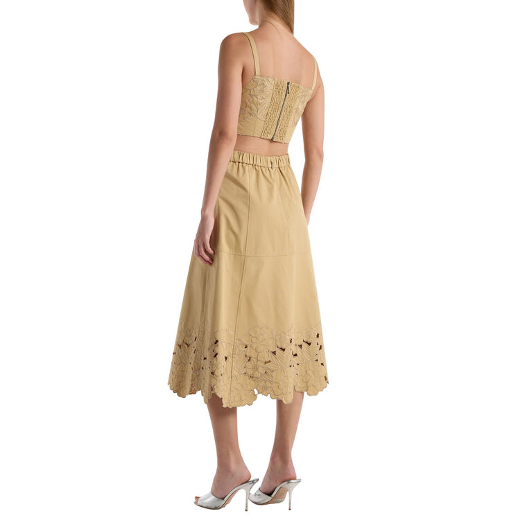 Feyre Sleeveless Laser-Cut Cropped Top image number null