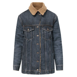 Donna Denim Jacket With Sherpa Lining