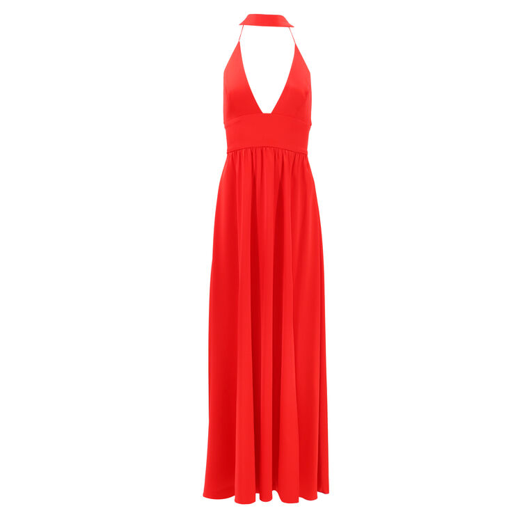 Hannah Deep V-Neck Scarf Maxi Dress image number null