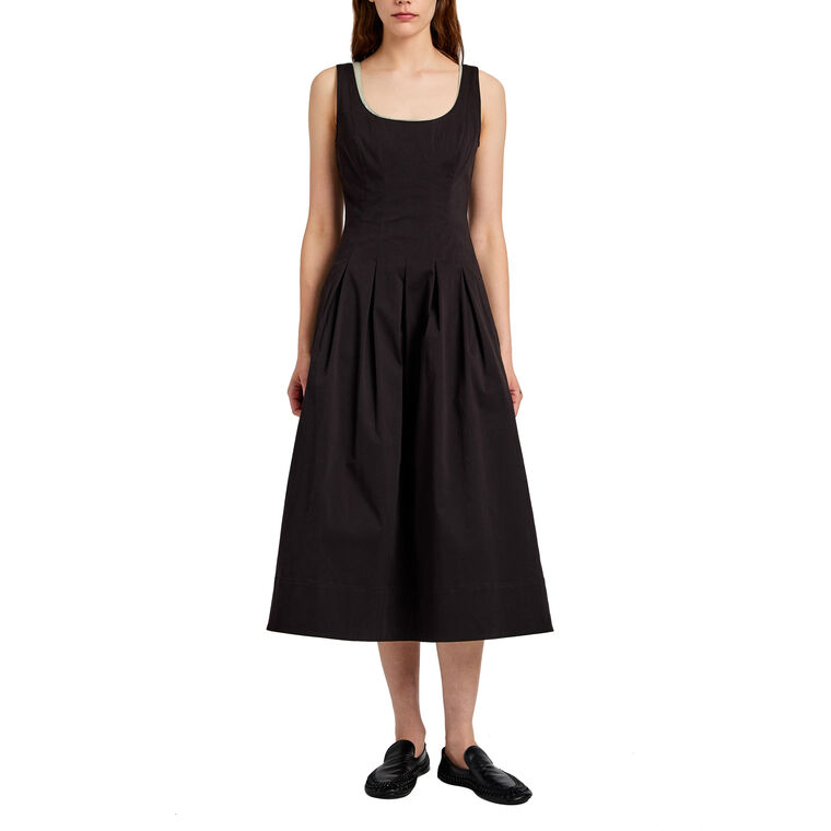 Shelby Sleeveless Fit-And-Flare Midi Dress In Cotton image number null