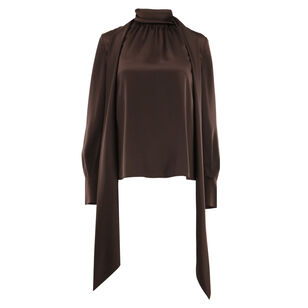 Veronica Satin Pussy-Bow Blouse