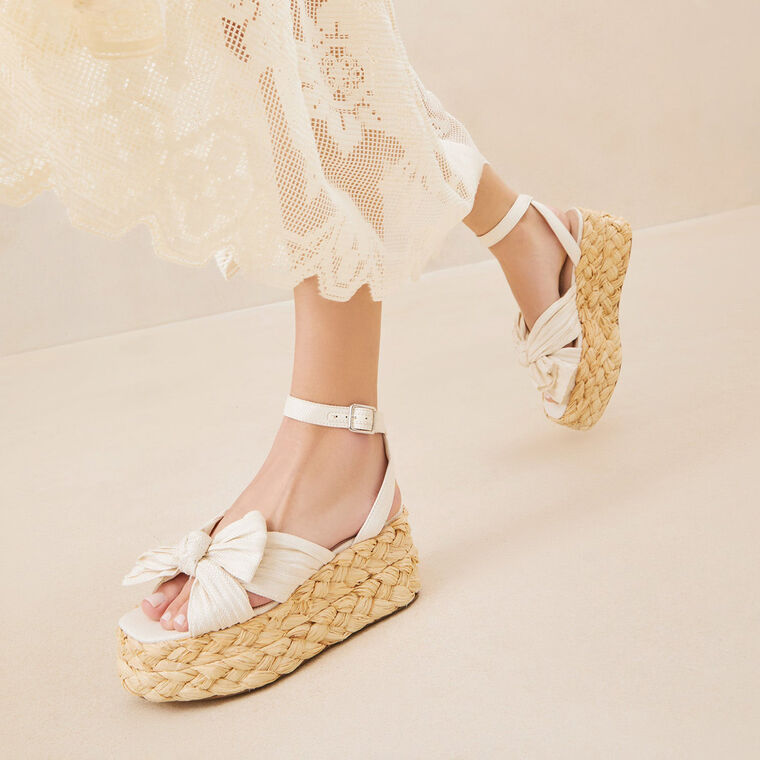 Gaby Pleated Bow Espadrille Sandal image number null