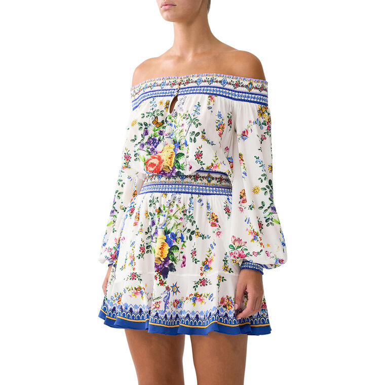 Long Sleeve Off Shoulder Short Dress image number null