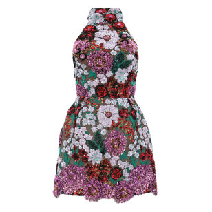 Deirdre 3D Sequin Halterneck Mini Dress