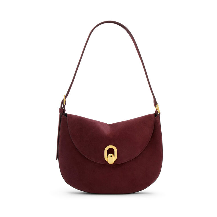 Suede Small Tondo Hobo Bag image number null