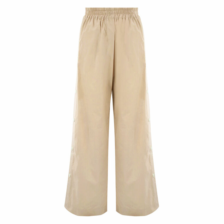 Baxter Side Button Wide-Leg Pull-On Pants image number null