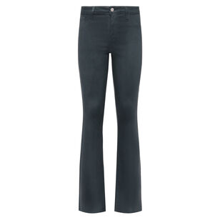 Ruth Coated High Rise Straight-Leg Raw Hem Jean