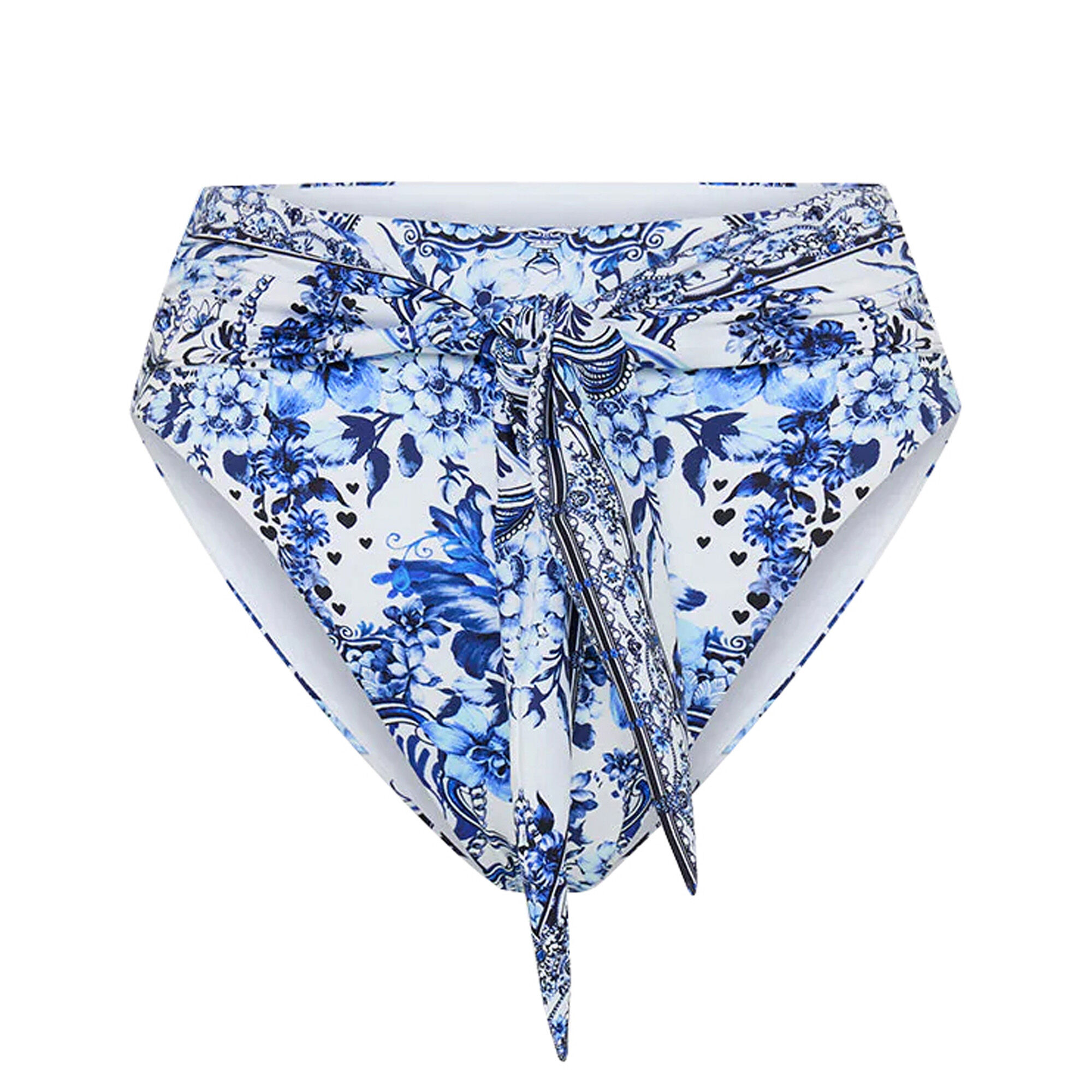 High waisted tie front bikini bottom shop