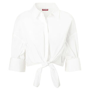 Lisa 3/4 Sleeve Cropped Button-Down Top