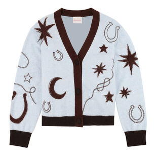 Equestrian Motif Cashmere Cardigan