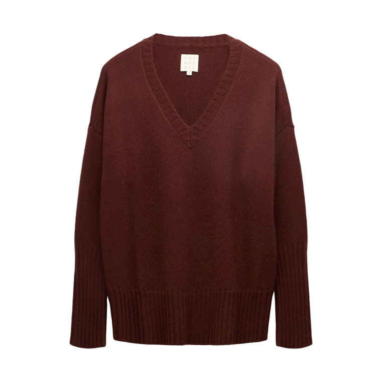 Ella Cashmere V-Neck Sweater image number null
