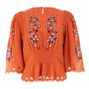Boho Flowers Embroidered Blouse