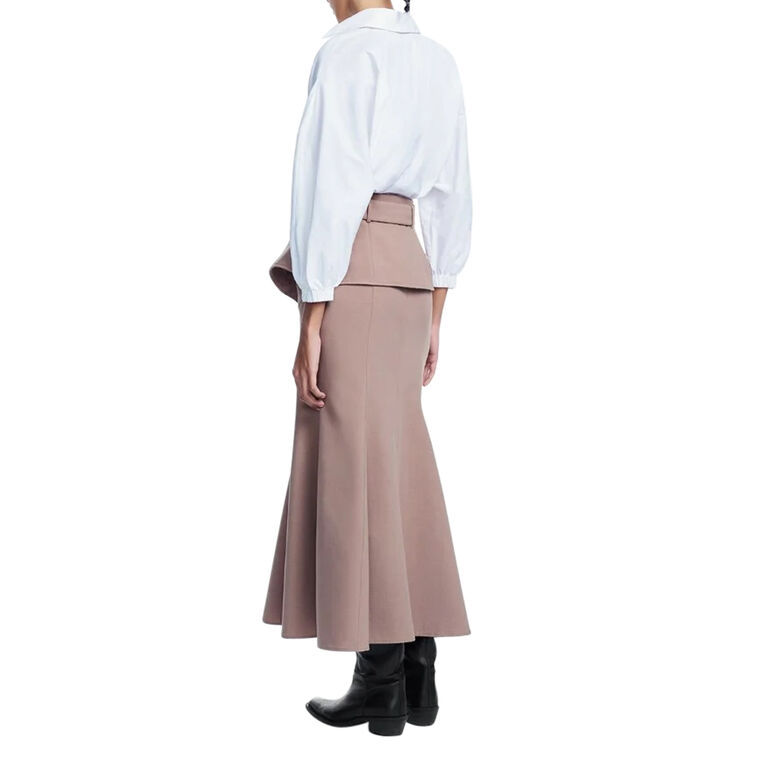 Belted Melange Crepe Skirt image number null