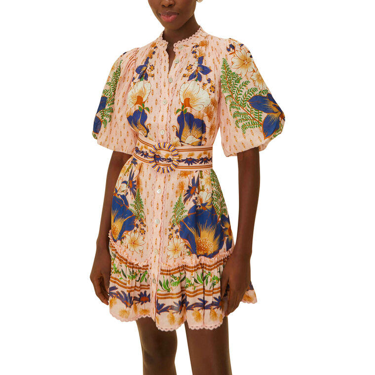 The Dream Garden Beaded Belt Mini Dress image number null