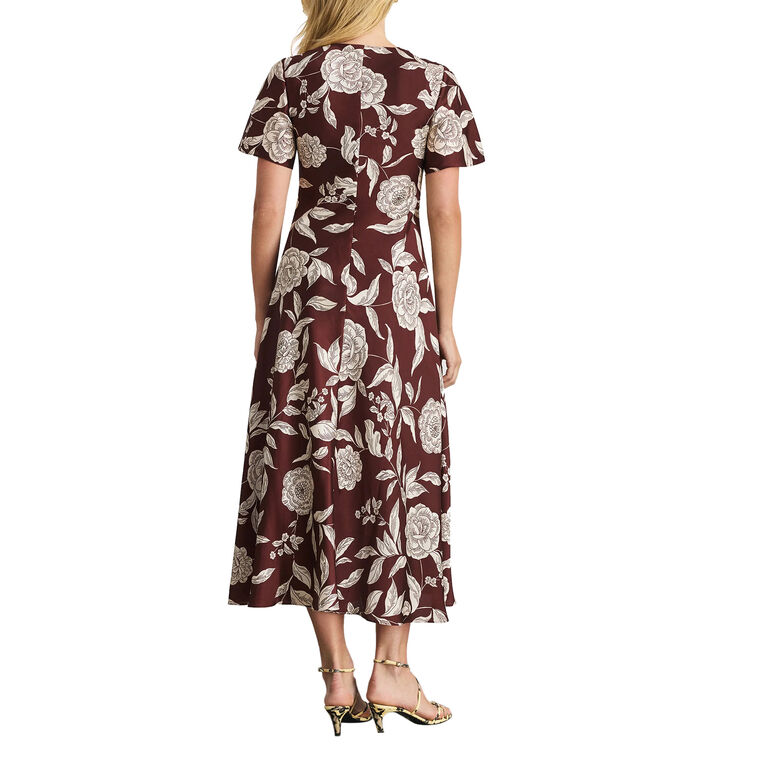 Daphne Short Sleeve V-Neck Midi Dress image number null