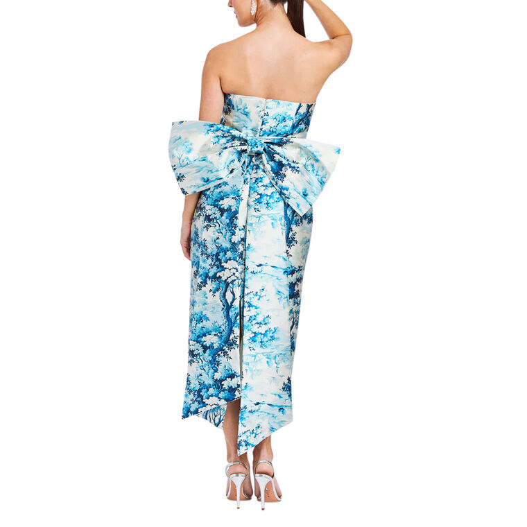 Lorena Convertible Bow Strapless Midi Dress image number null