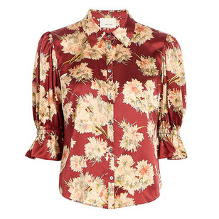 Mae Bouquet Fiona Short Sleeve Button Top