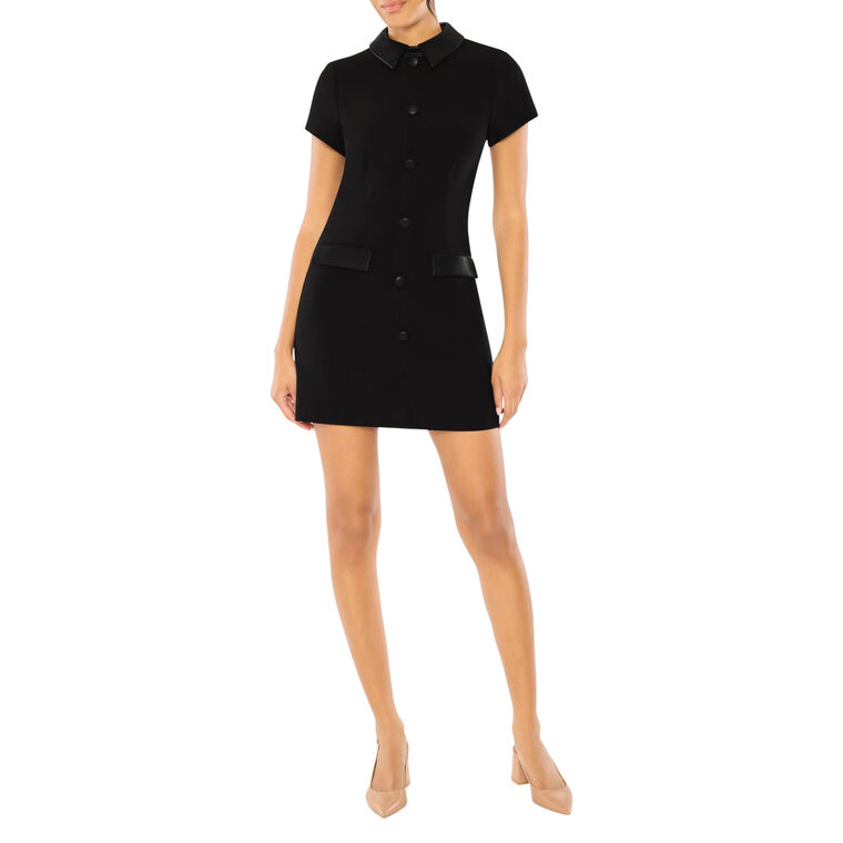 Ello Collared Short Sleeve Mini Dress image number null