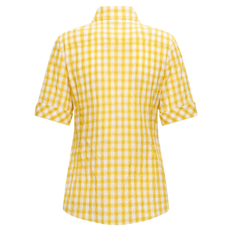 Sunny Short Sleeve Checked Button Down Blouse image number null