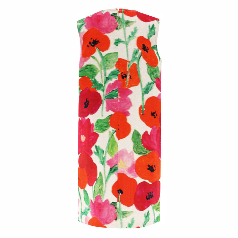 Sleeveless Floral-Print Shift Dress image number null